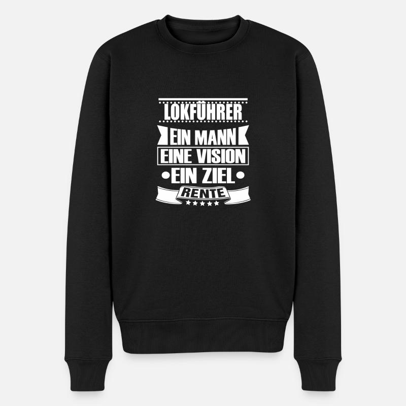 LOKFÜHRER - Männer Premium Bio Pullover - Schwarz