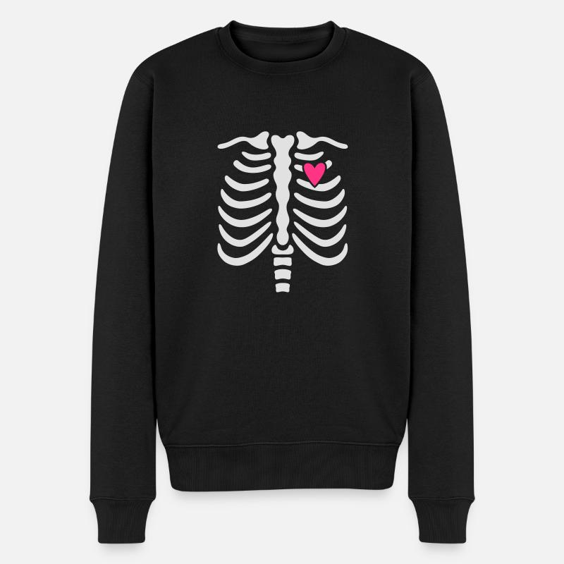 Maternity Skeleton ribcage - Männer Premium Bio Pullover - Schwarz