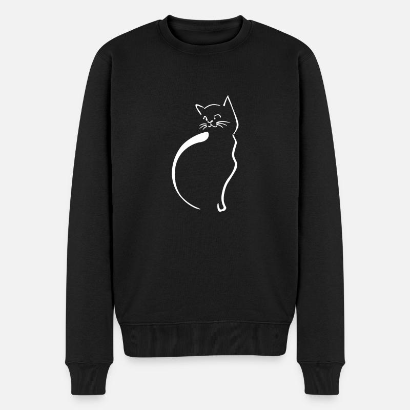 Katzen Design - Männer Premium Bio Pullover - Schwarz