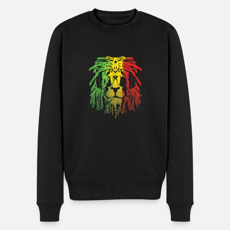 Lion Rasta - Pull Premium bio Homme - noir