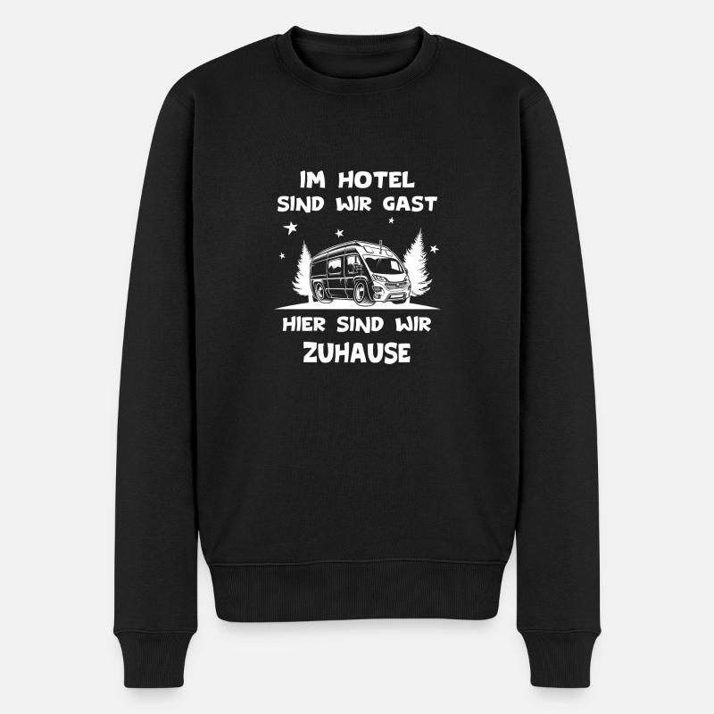 Camping Kastenwagen Shirt - Männer Premium Bio Pullover - Schwarz