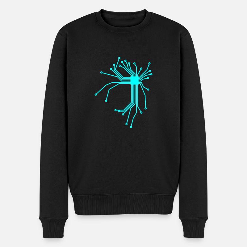 Platine Cpu Technik Muster Design Shirt Geschenk - Männer Premium Bio Pullover - Schwarz
