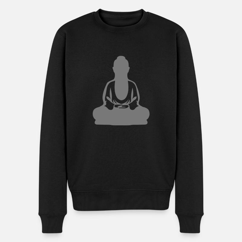 bouddha zen bouda boudha - Pull Premium bio Homme - noir