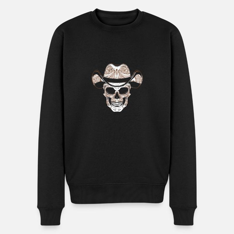 Totenkopf Western - Männer Premium Bio Pullover - Schwarz