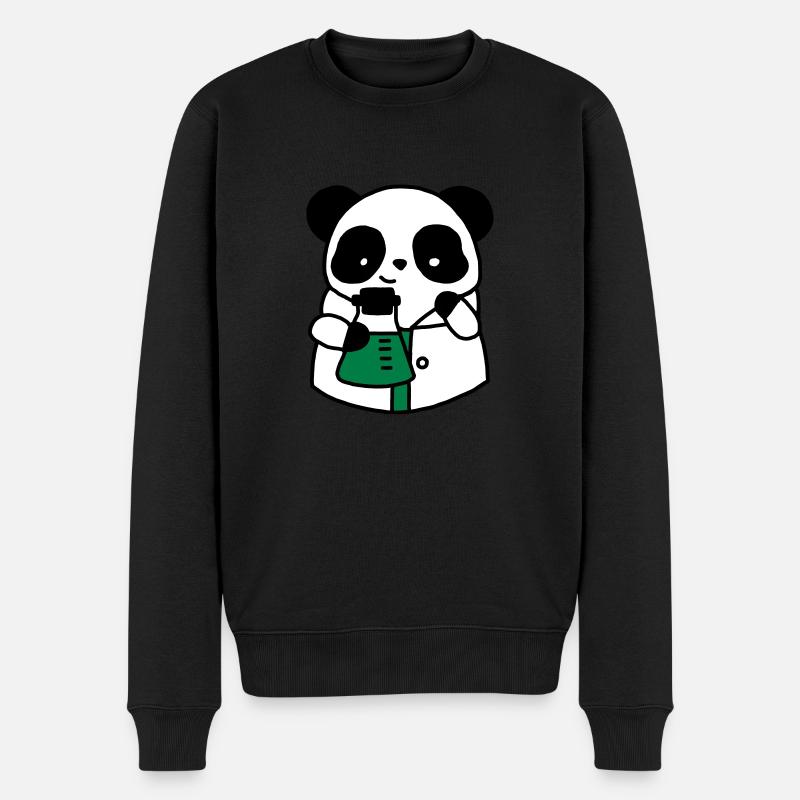 Panda-Chemiewissenschaftler technischer Biologe - Männer Premium Bio Pullover - Schwarz