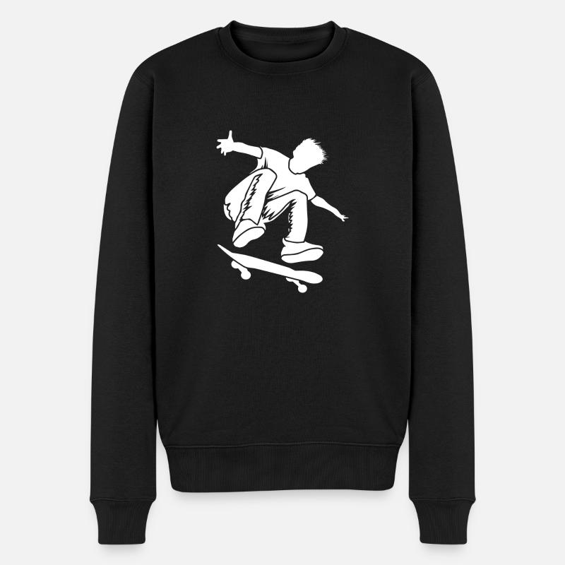 skate, skateboarding, skateboarding - Männer Premium Bio Pullover - Schwarz