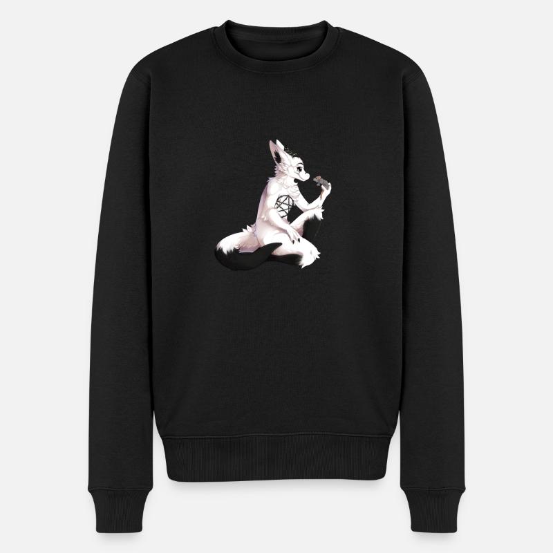 Akuma mit Maus - Männer Premium Bio Pullover - Schwarz