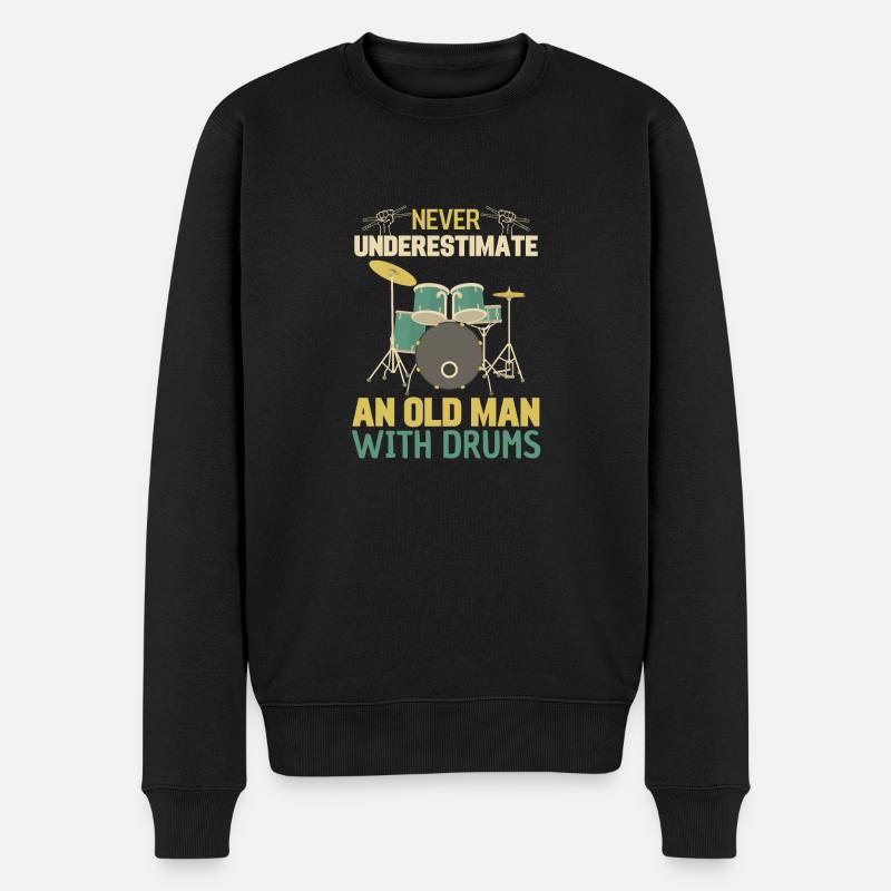 Vieillard avec tambour - Pull Premium bio Homme - noir