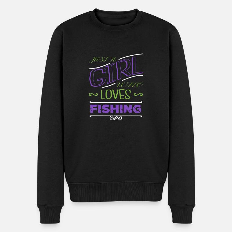 present fish hook trout clown fish tshirts - Männer Premium Bio Pullover - Schwarz
