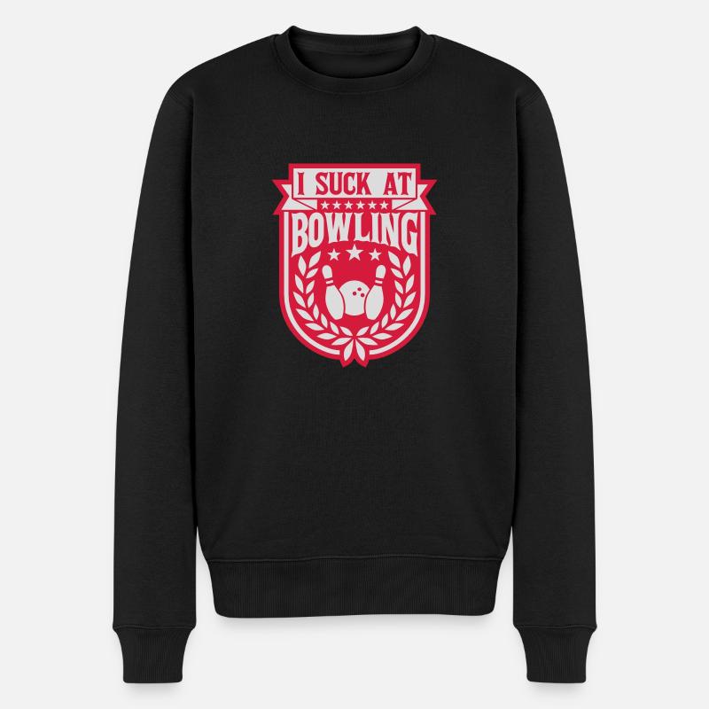 I suck at bowling - Männer Premium Bio Pullover - Schwarz