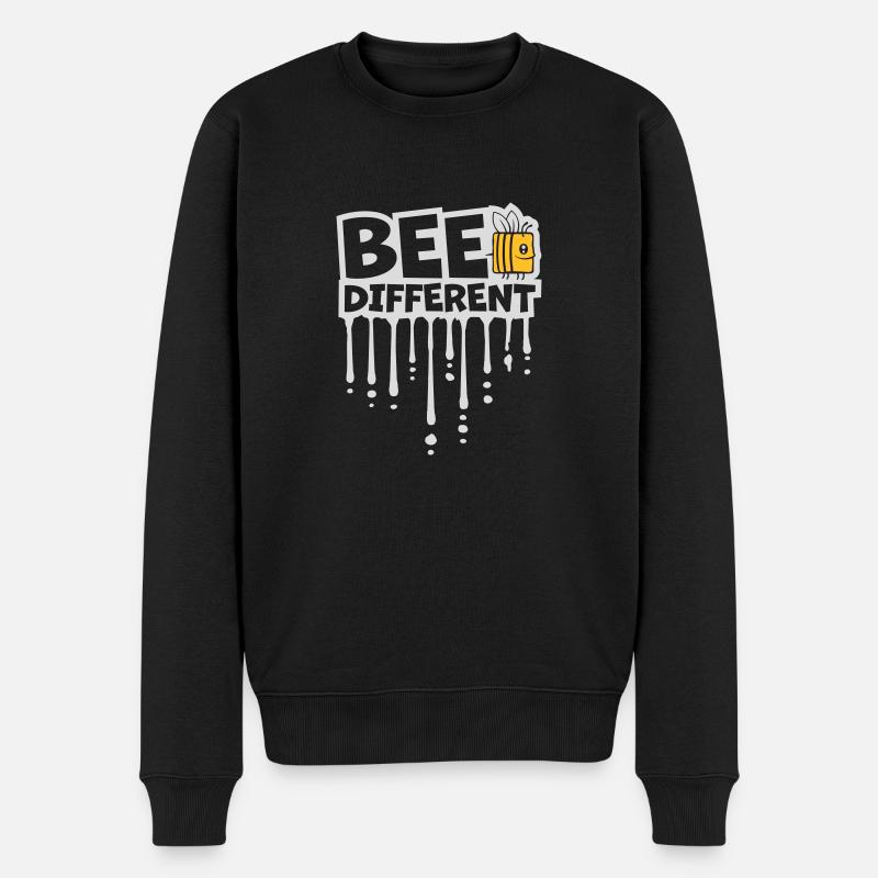 bee different Spruch Zitat - Männer Premium Bio Pullover - Schwarz