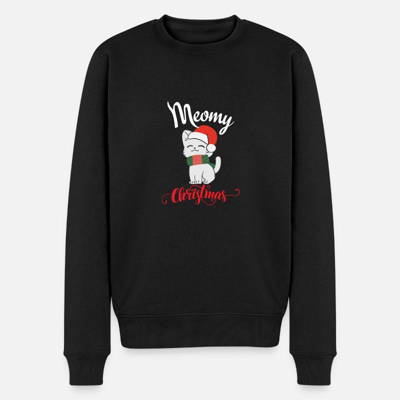 Meomy Christmas cat - Pull Premium bio Homme - noir
