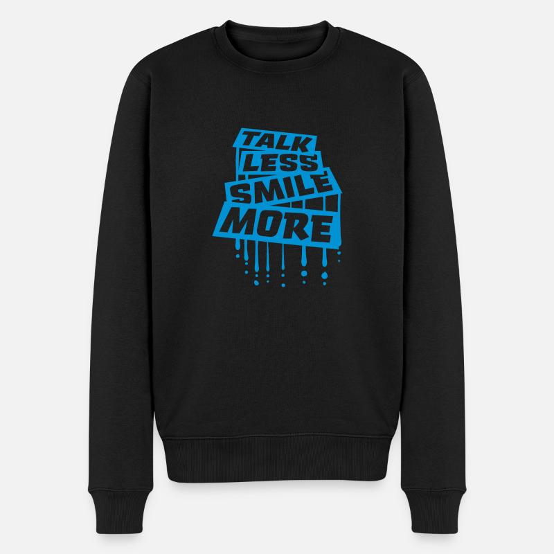 parler moins sourire plus - Pull Premium bio Homme - noir