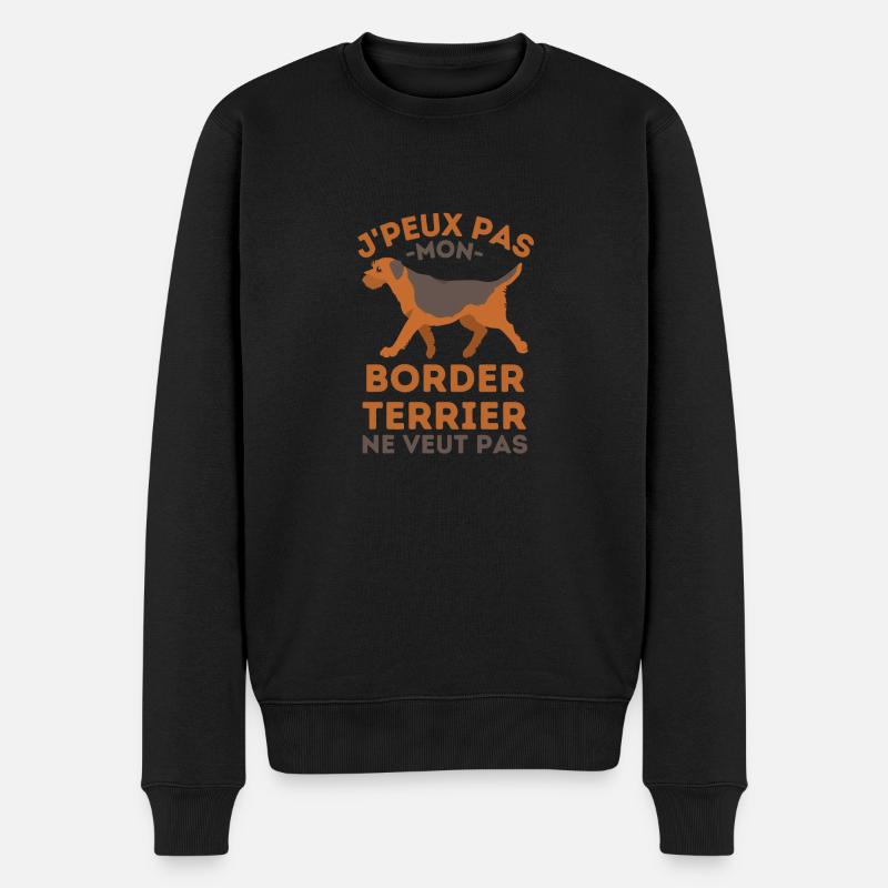 Border terrier - Pull Premium bio Homme - noir
