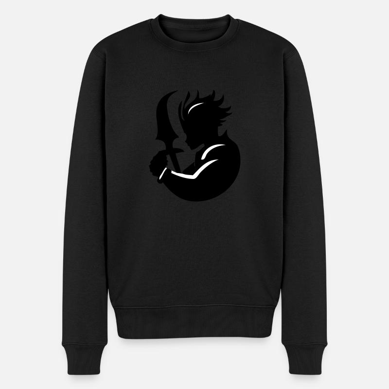 Epischer Held bereit - Männer Premium Bio Pullover - Schwarz