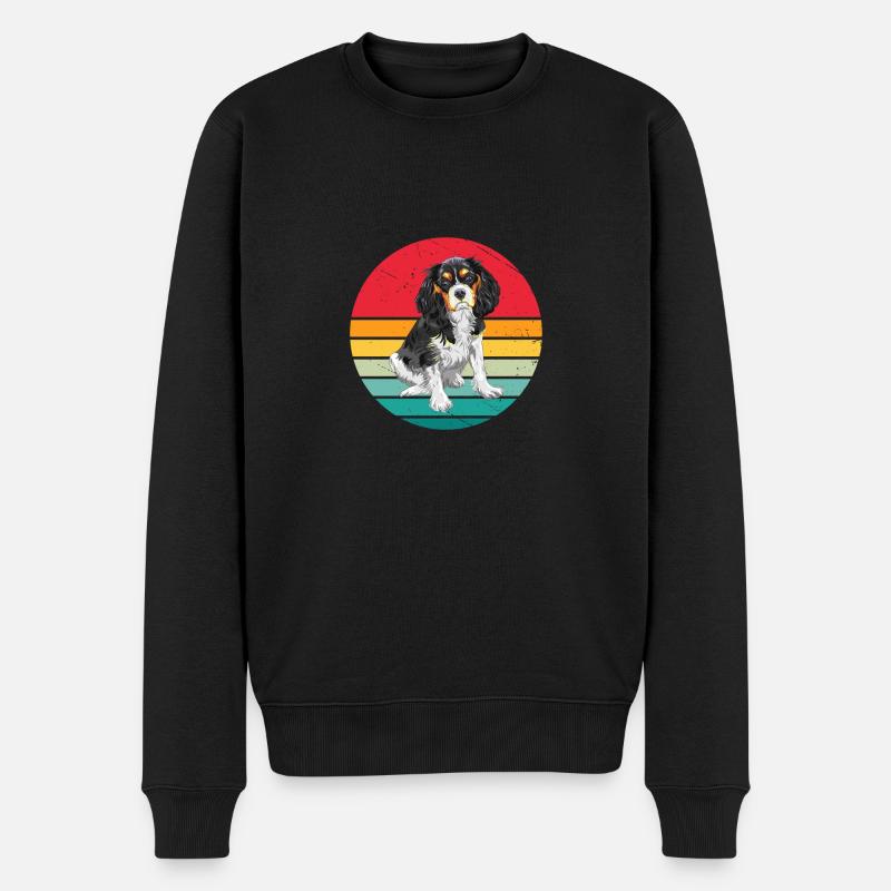 Cavalier King Charles Retro Chien - Pull Premium bio Homme - noir