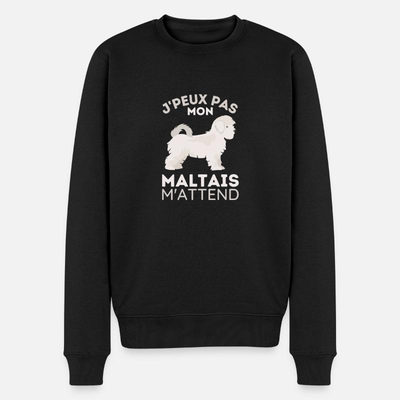 Chien maltais 2 - Pull Premium bio Homme - noir