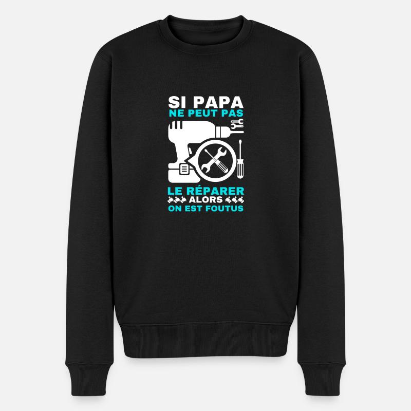 Papa repare - Pull Premium bio Homme - noir