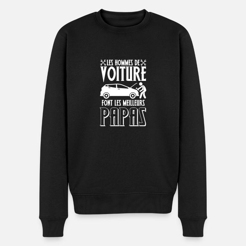 Papa mécanicien 8 - Pull Premium bio Homme - noir