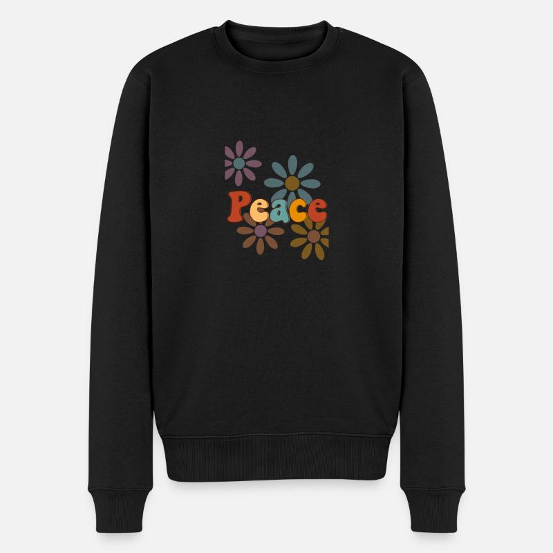 Friede - Männer Premium Bio Pullover - Schwarz
