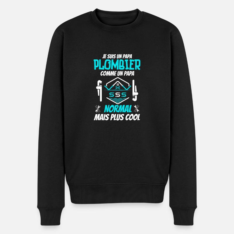 Papa plombier très cool - Pull Premium bio Homme - noir