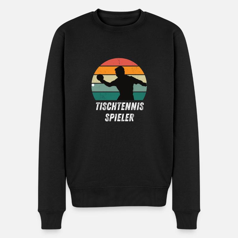 Tischtennisspieler - Männer Premium Bio Pullover - Schwarz