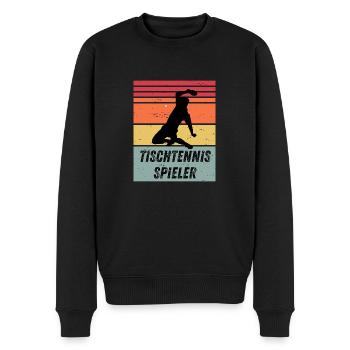 Tischtennisspieler - Männer Premium Bio Pullover - Schwarz - Vorne - Nico (187cm)