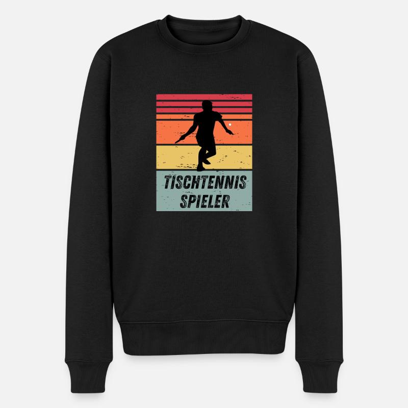 Tischtennisspieler - Männer Premium Bio Pullover - Schwarz