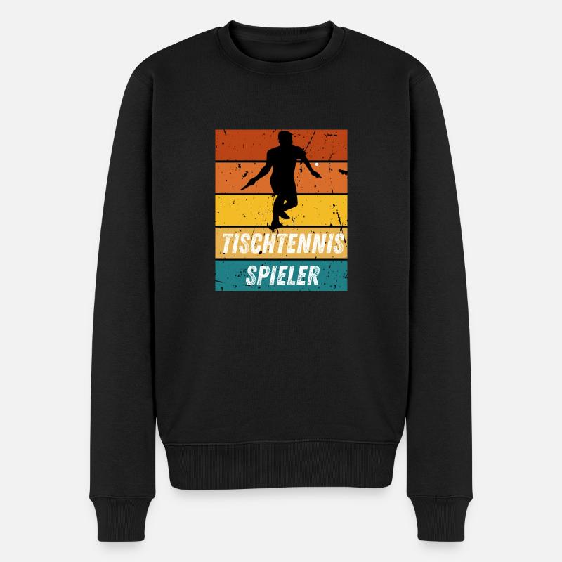 Tischtennisspieler - Männer Premium Bio Pullover - Schwarz