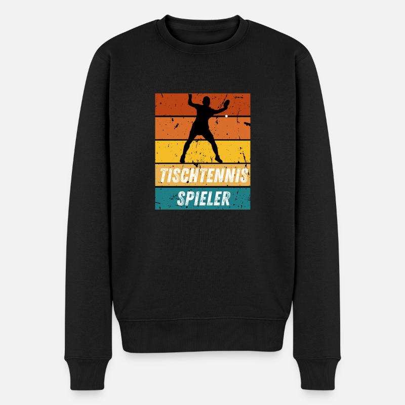 Tischtennisspieler - Männer Premium Bio Pullover - Schwarz