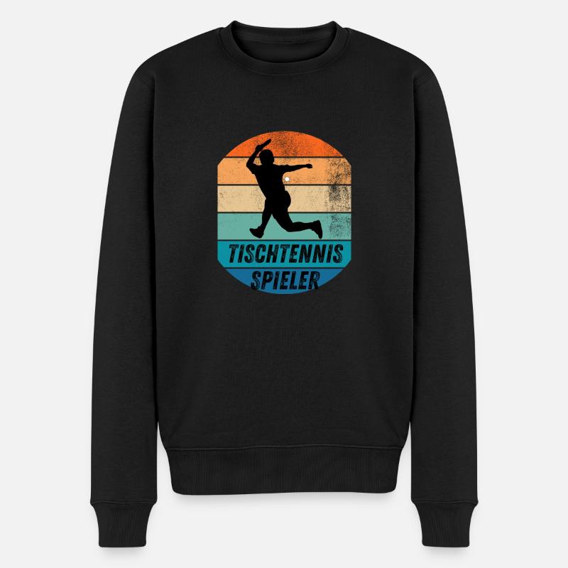 Tischtennisspieler - Männer Premium Bio Pullover - Schwarz