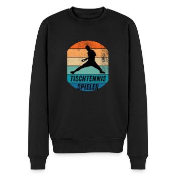 Tischtennisspieler - Männer Premium Bio Pullover - Schwarz - Vorne - Nico (187cm)