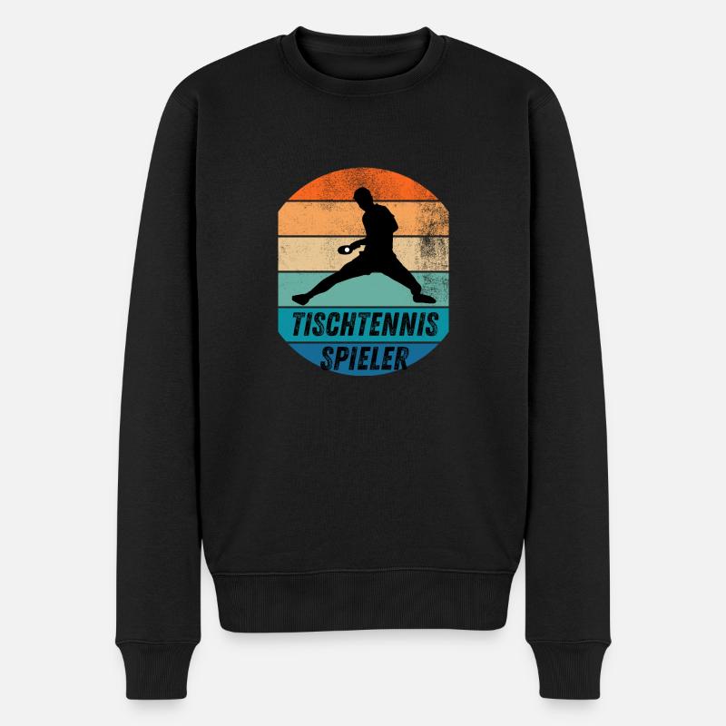 Tischtennisspieler - Männer Premium Bio Pullover - Schwarz