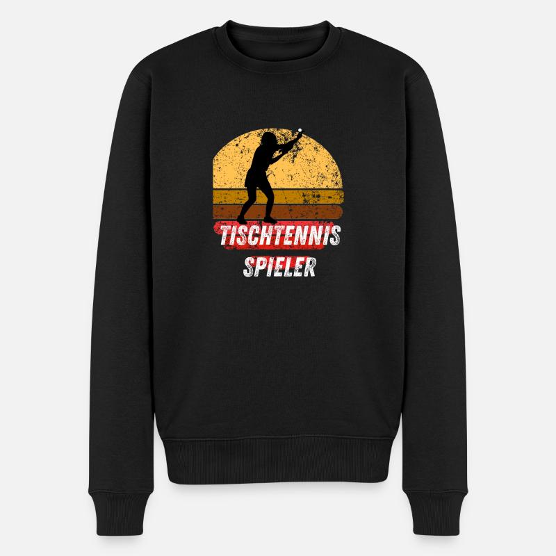 Tischtennisspieler - Männer Premium Bio Pullover - Schwarz