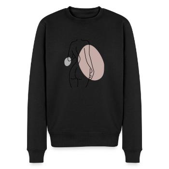 Abstraktes Design Rücken - Männer Premium Bio Pullover - Schwarz - Vorne - Nico (187cm)