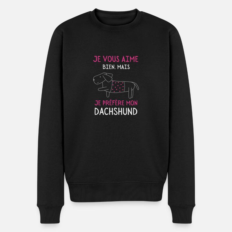 Je préfère mon dachshund - Pull Premium bio Homme - noir