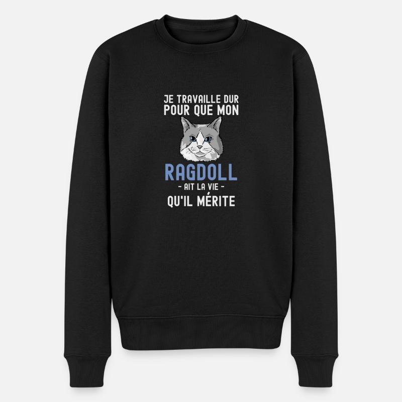 Chat mignon de race Ragdoll - Pull Premium bio Homme - noir