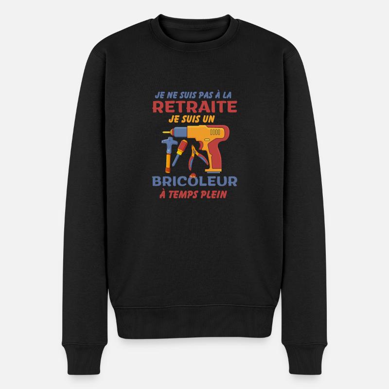 Retraité et bricoleur - Pull Premium bio Homme - noir
