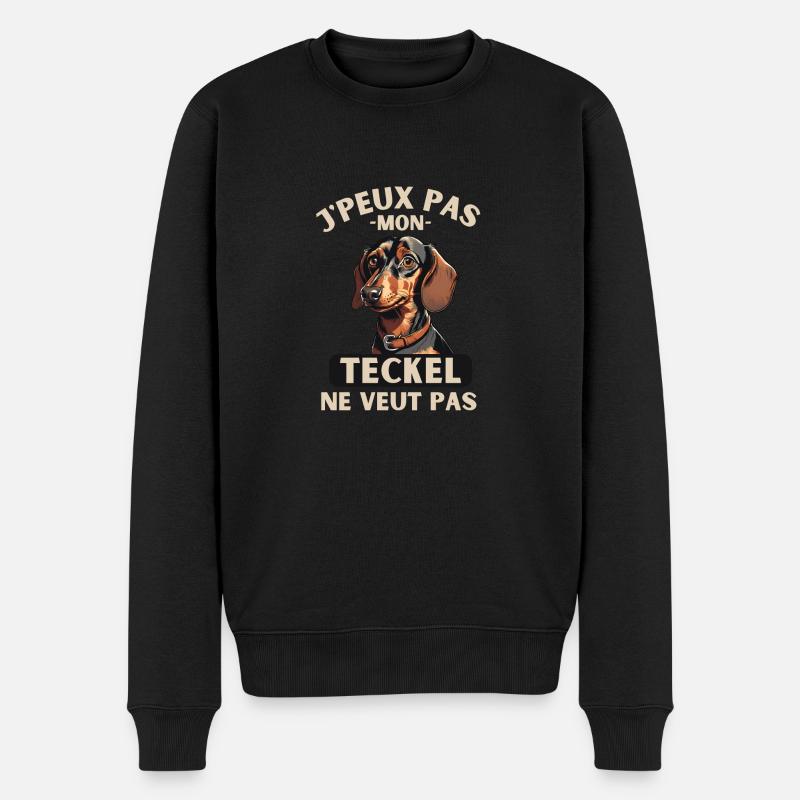 Chien de race TECKEL - Pull Premium bio Homme - noir