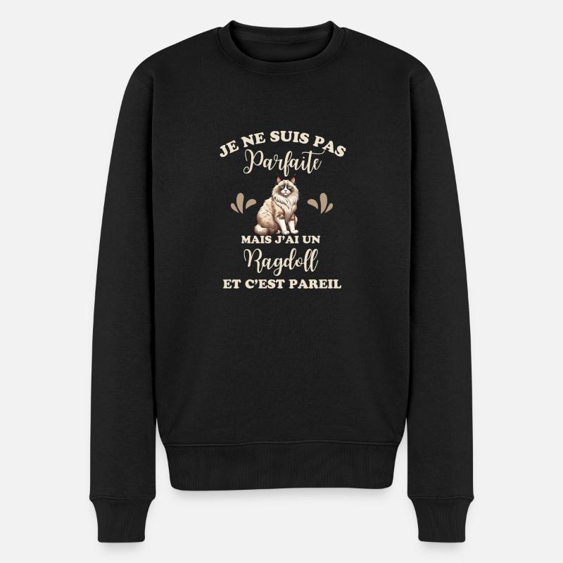 Chat doux Ragdoll - Pull Premium bio Homme - noir