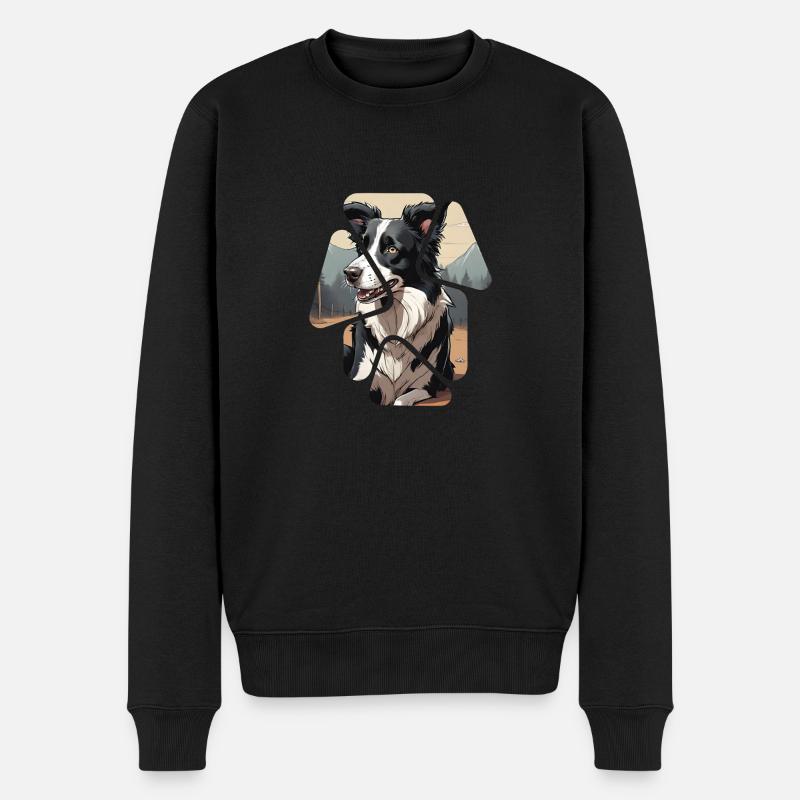 Border Collie Hund - Männer Premium Bio Pullover - Schwarz