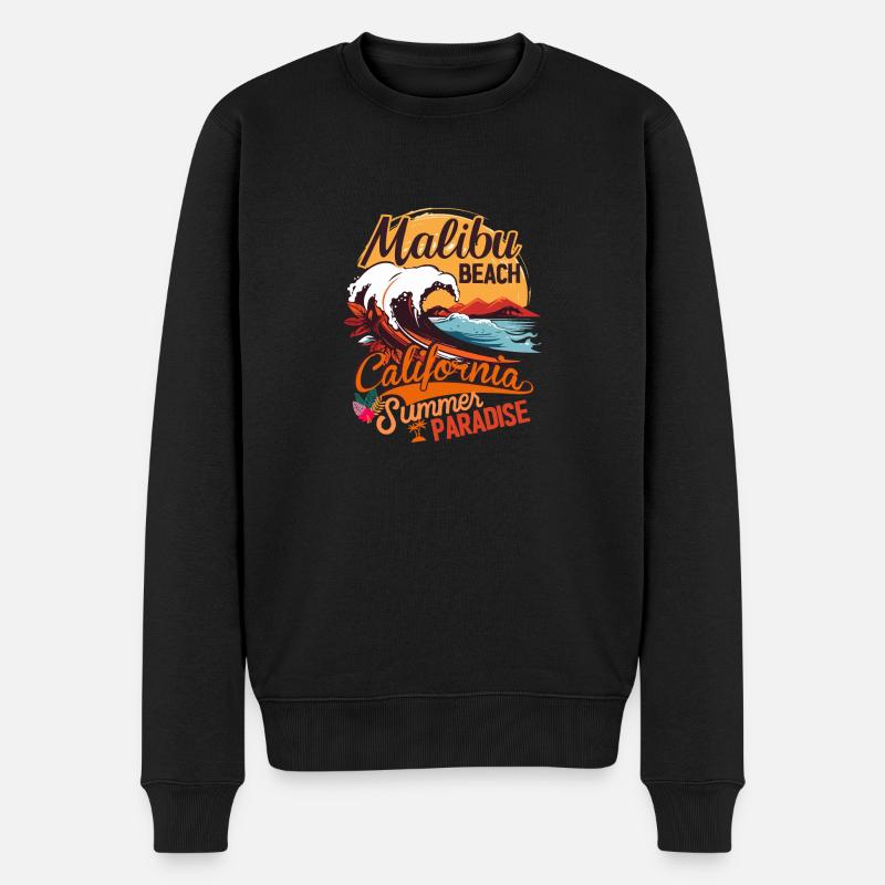 California Place Malibu - Männer Premium Bio Pullover - Schwarz