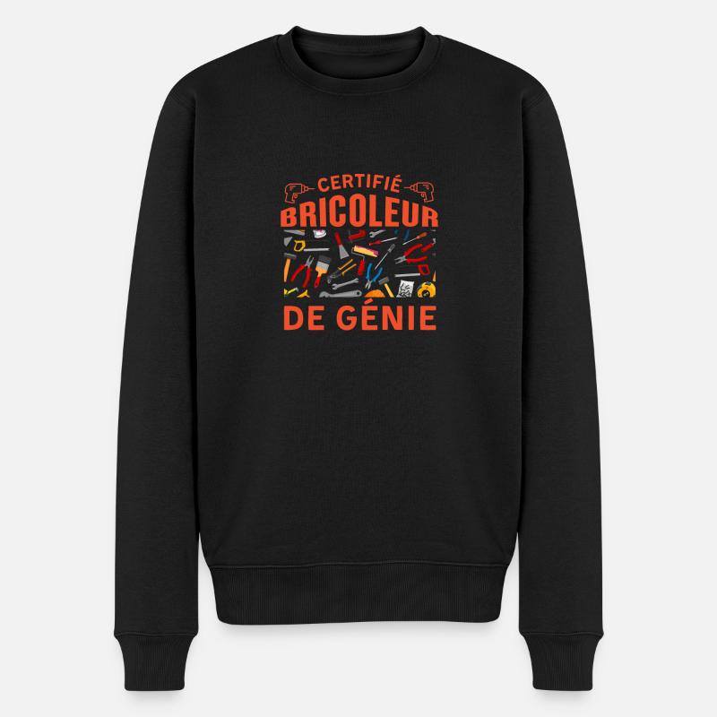 Certifié bricoleur de génie - Pull Premium bio Homme - noir