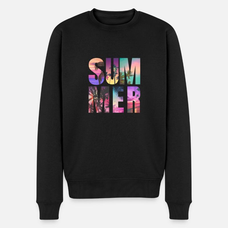 Sommer-Vibes - Männer Premium Bio Pullover - Schwarz