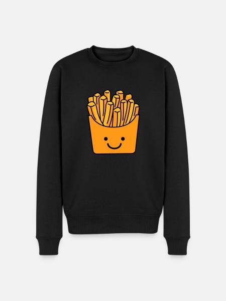 pommes smile - Männer Premium Bio Pullover - Schwarz