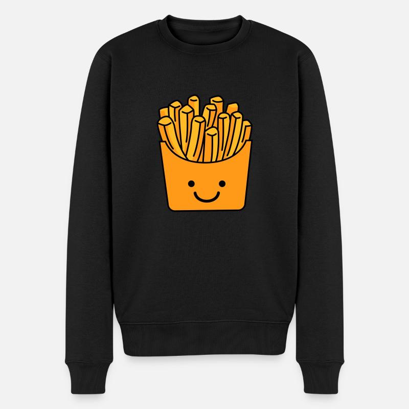 pommes smile - Männer Premium Bio Pullover - Schwarz