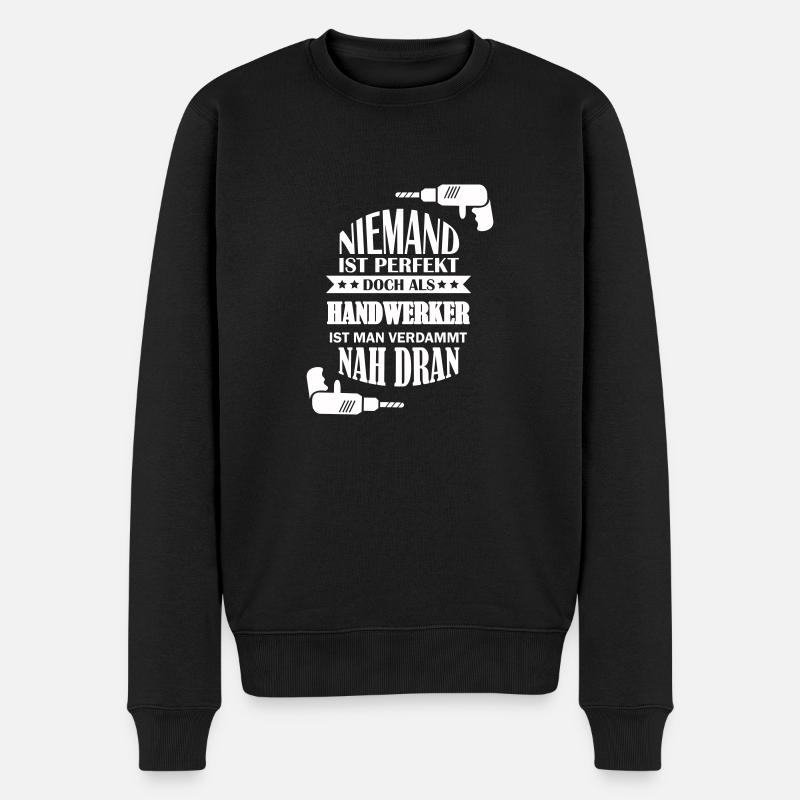 perfekter handwerker - Männer Premium Bio Pullover - Schwarz
