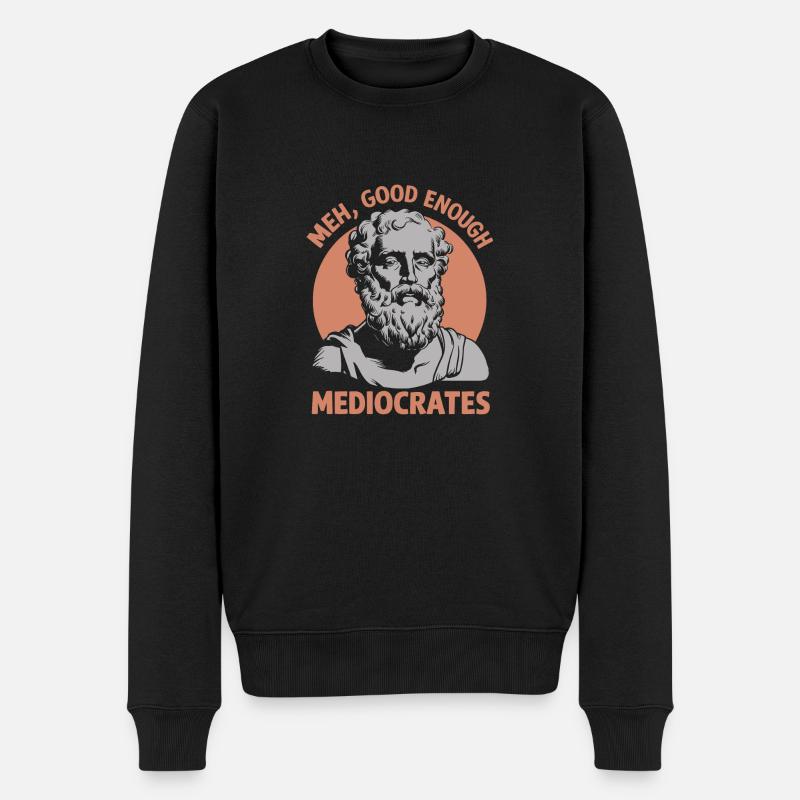Entspannt durch Philosophie - Männer Premium Bio Pullover - Schwarz