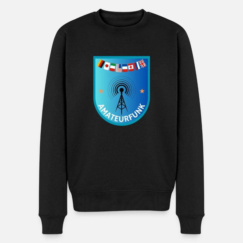 AMATEURFUNK - Männer Premium Bio Pullover - Schwarz