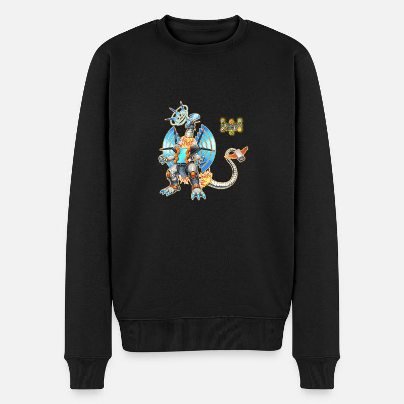Wi-Fi Drache - Männer Premium Bio Pullover - Schwarz